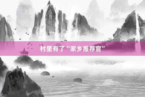 村里有了“家乡推荐官”