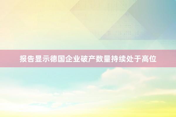 报告显示德国企业破产数量持续处于高位