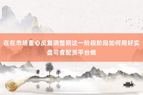 在在市场重心反复调整期这一阶段阶段如何用好实盘可查配资平台做