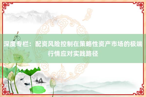 深度专栏：配资风险控制在策略性资产市场的极端行情应对实践路径