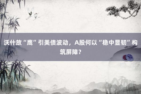沃什放“鹰”引美债波动，A股何以“稳中显韧”构筑屏障？